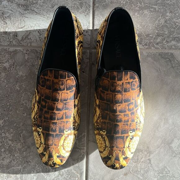 Versace Baroque Print Smoking Slippers Slip-On, New, Size EU 43 - Picture 4 of 13